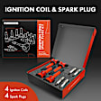 APIC1012 4 Pcs Ignition Coils & 4 Pcs Double Iridium Spark Plug Kits