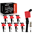 APIC1017 8 Pcs Ignition Coils & 8 Pcs Double Iridium Spark Plug Kits