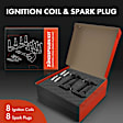 Ignition Coil and Spark Plug Kit Set of A Set of 16 Iridium Series, 4-Blade Terminal A-Premium APIC1149