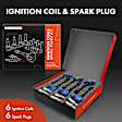 APIC1177 6 Pcs Ignition Coils & 6 Pcs Double Iridium Spark Plug Kits
