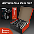 APIC1237 8 Pcs Ignition Coils & 8 Pcs Iridium & Platinum Spark Plugs