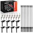 APIC1255 8 Pcs Ignition Coils & 16 Pcs Iridium Spark Plugs & 8 Pcs Wires