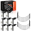 APIC1255 8 Pcs Ignition Coils & 16 Pcs Iridium Spark Plugs & 8 Pcs Wires