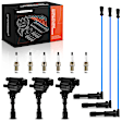 APIC1256 3 Pcs Ignition Coils & 6 Pcs Iridium Spark Plugs & 3 Pcs Wires