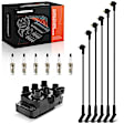 APIC1263 1 Pcs Ignition Coil & 6 Pcs Iridium Spark Plugs & 6 Pcs Wires