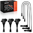 APIC1277 3 Pcs Ignition Coils & 3 Pcs Spark Plug Wires