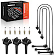 APIC1285 3 Pcs Ignition Coil & 6 Pcs Iridium Spark Plugs & 3 Pcs Wires