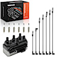 APIC1288 1 Pc Ignition Coil & 6 Pcs Iridium & Platinum Spark Plugs & 7 Pcs Wires