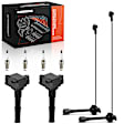 APIC1289 2 Pcs Ignition Coils & 4 Pcs Iridium Spark Plugs & 2 Pcs Wires