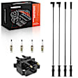 APIC1294 1 Pc Ignition Coil & 4 Pcs Iridium Spark Plugs & 4 Pcs Wires