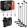 APIC1297 1 Pc Ignition Coil & 4 Pcs Iridium Spark Plugs & 5 Pcs Wires