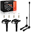 APIC1304 2 Pcs Ignition Coils & 4 Pcs Iridium Spark Plugs & 2 Pcs Wires
