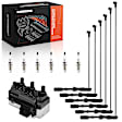 APIC1313 1 Pc Ignition Coil & 6 Pcs Iridium Spark Plugs & 6 Pcs Wires