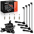 APIC1314 1 Pc Ignition Coil & 4 Pcs Iridium Spark Plugs & 4 Pcs Wires
