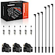 APIC1321 3 Pcs Ignition Coils & 6 Pcs Iridium Spark Plugs & 6 Pcs Wires