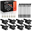 APIC1324 8 Pcs Ignition Coils & 8 Pcs Iridium Spark Plugs & 8 Pcs Wires