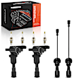 APIC1337 2 Pcs Ignition Coil & 4 Pcs Iridium Spark Plugs & 2 Pcs Wires