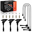APIC1338 3 Pcs Ignition Coils & 6 Pcs Iridium Spark Plugs & 3 Pcs Wires