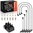 APIC1339 1 Pc Ignition Coil & 6 Pcs Iridium & Platinum Spark Plugs & 6 Pcs Wires