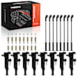 APIC1341 8 Pcs Ignition Coils & 16 Pcs Iridium Spark Plugs & 8 Pcs Wires