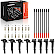 APIC1342 8 Pcs Ignition Coils & 16 Pcs Iridium Spark Plugs & 8 Pcs Wires