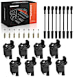 APIC1345 8 Pcs Ignition Coils & 8 Pcs Iridium Spark Plugs & 8 Pcs Wires