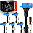 APIC1377 6 Pcs Blue Ignition Coil & 6 Pcs Iridium Spark Plug Kit