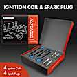 APIC1384 4 Pcs Blue Ignition Coil & 4 Pcs Iridium Spark Plug Kit