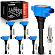APIC1385 6 Pcs Blue Ignition Coil & 6 Pcs Iridium Spark Plug Kit