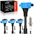 APIC1388 4 Pcs Blue Ignition Coils & 4 Pcs Iridium Spark Plugs Kit