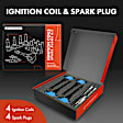 APIC1388 4 Pcs Blue Ignition Coils & 4 Pcs Iridium Spark Plugs Kit