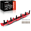 APIC1395 1 Pc Red Ignition Coil & 6 Pcs Iridium & Platinum Spark Plug Kit