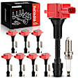 APIC1401 8 Pcs Red Ignition Coil & 8 Pcs Iridium Spark Plug Kit