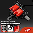 APIC1402 1 Pc Red Ignition Coil & 4 Pcs Iridium Spark Plug Kit