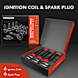 APIC1405 12-Piece Kit Red Ignition Coil and Iridium Spark Plug Kit