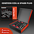 APIC1409 4 Pcs Red Ignition Coils & 4 Pcs Iridium Spark Plugs Kit