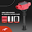 APIC1409 4 Pcs Red Ignition Coils & 4 Pcs Iridium Spark Plugs Kit