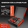 APIC1410 4 Pcs Red Ignition Coil & 4 Pcs Iridium Spark Plug Kit