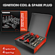 APIC1411 4 Pcs Red Ignition Coil & 4 Pcs Iridium Spark Plug Kit