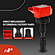 APIC1413 4 Pcs Red Ignition Coil & 4 Pcs Iridium Spark Plug Kit