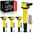 APIC1421 8-Piece Kit Yellow Ignition Coils and Iridium Spark Plugs Kit