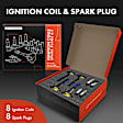 APIC1425 8 Pcs Yellow Ignition Coils & 8 Pcs Iridium Spark Plugs Kit