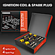 APIC1427 4 Pcs Yellow Ignition Coil &4 Pcs Iridium Spark Plug Kit