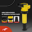 APIC1428 4 Pcs Yellow Ignition Coil & 4 Pcs Iridium Spark Plug Kit