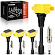 APIC1433 8-Piece Kit Yellow Ignition Coils and Iridium Spark Plugs Kit