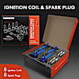 APIC1508 16-Piece Kit Blue Ignition Coil and Iridium Spark Plug Kit