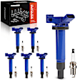 APIC1510 6 Pcs Blue Ignition Coil & 6 Pcs Iridium Spark Plug Kit