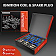APIC1510 6 Pcs Blue Ignition Coil & 6 Pcs Iridium Spark Plug Kit