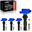 APIC1515 4 Pcs Blue Ignition Coil & 4 Pcs Iridium Spark Plug Kit