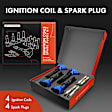 APIC1515 4 Pcs Blue Ignition Coil & 4 Pcs Iridium Spark Plug Kit
